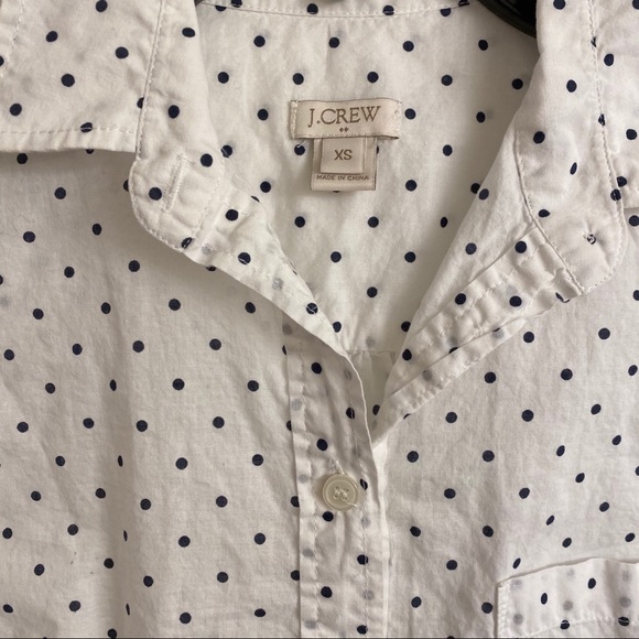 Polka Dot J. Crew Half Button Down 🖤🤍 - Picture 2 of 6